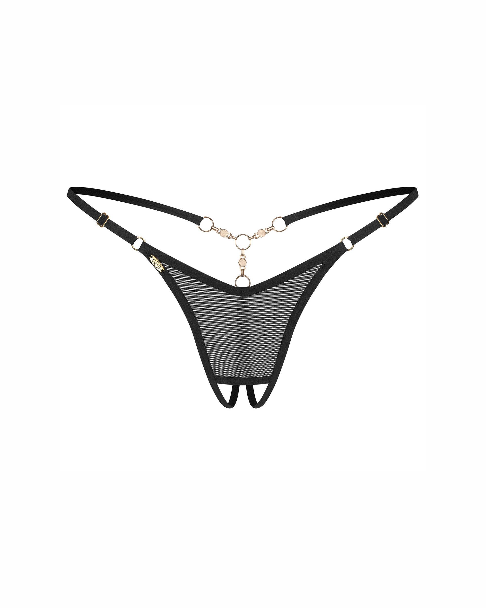 Oxaria string ouvert noir – Image 9