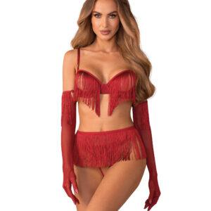 Rossay ensemble ouvert 4 pièces - Rouge
