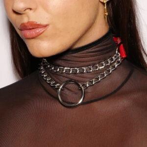 Collier Etrangleur Rouge Silver