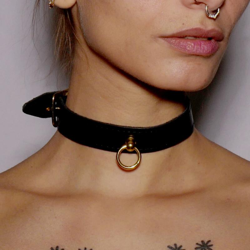 Collier fin anneau Gold