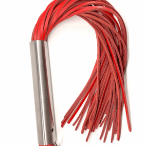 Martinet homme rouge manche métal lanières en cuir RIGIDE