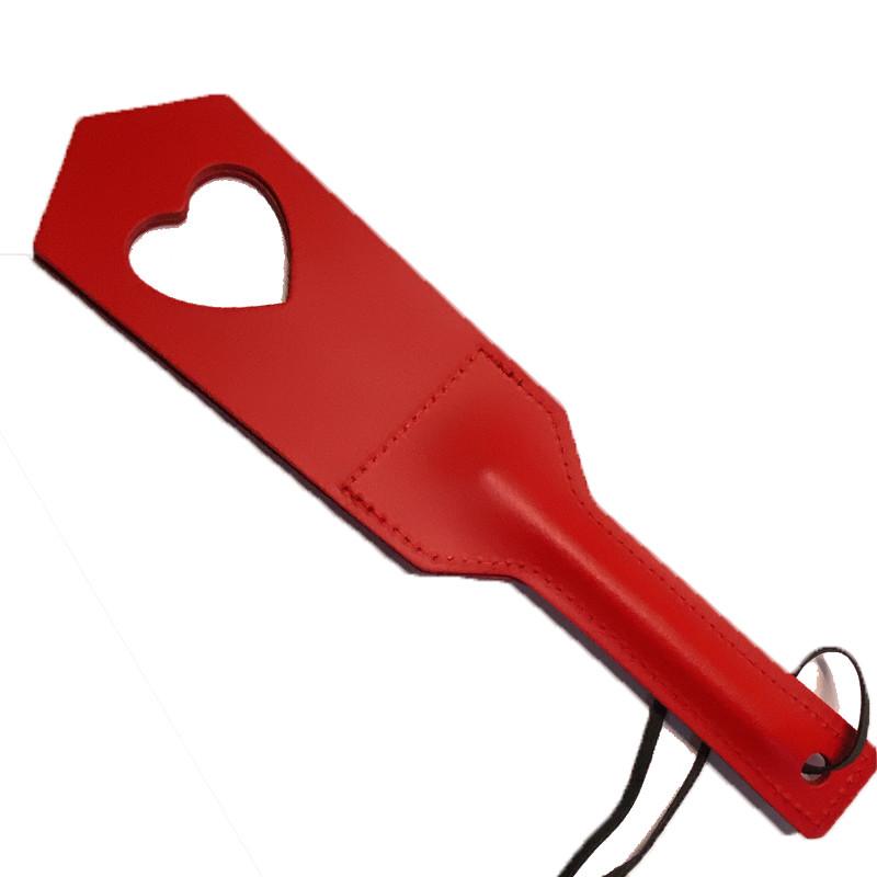 Paddle en Cuir Cœur Rouge