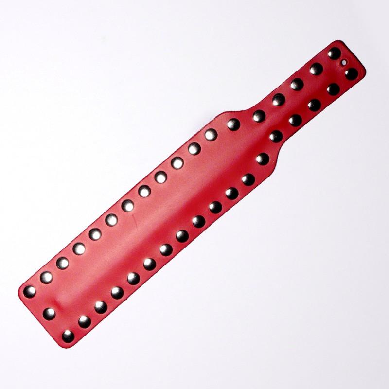 Paddle en Cuir Clous Rouge