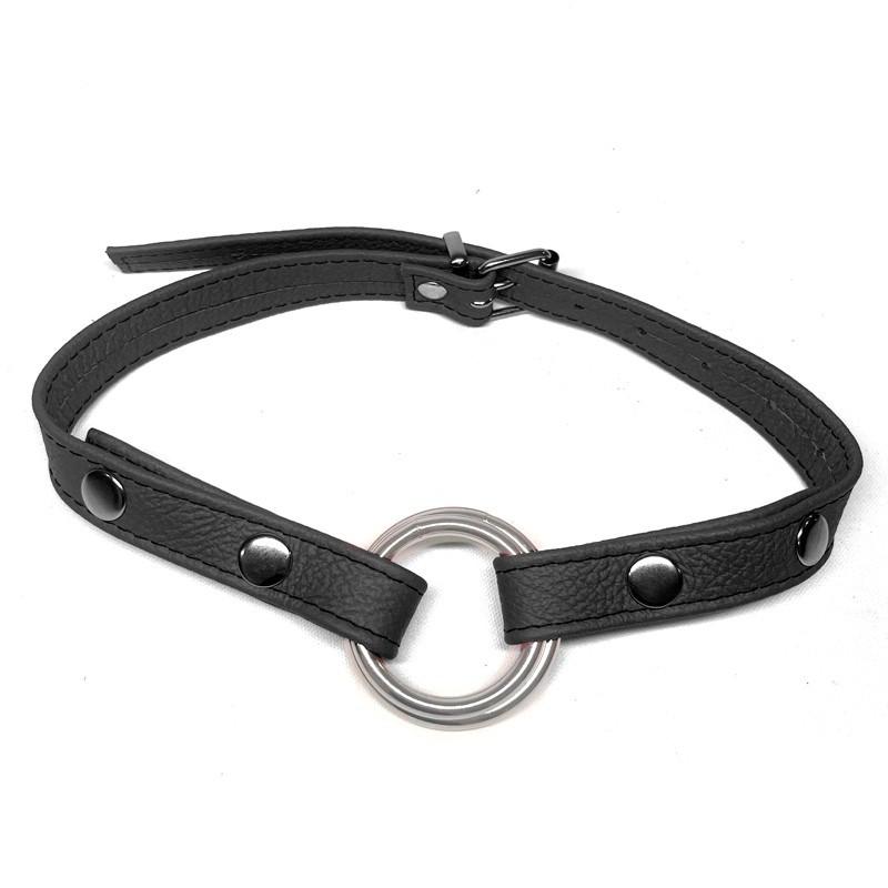 Baillon Anneau cuir noir