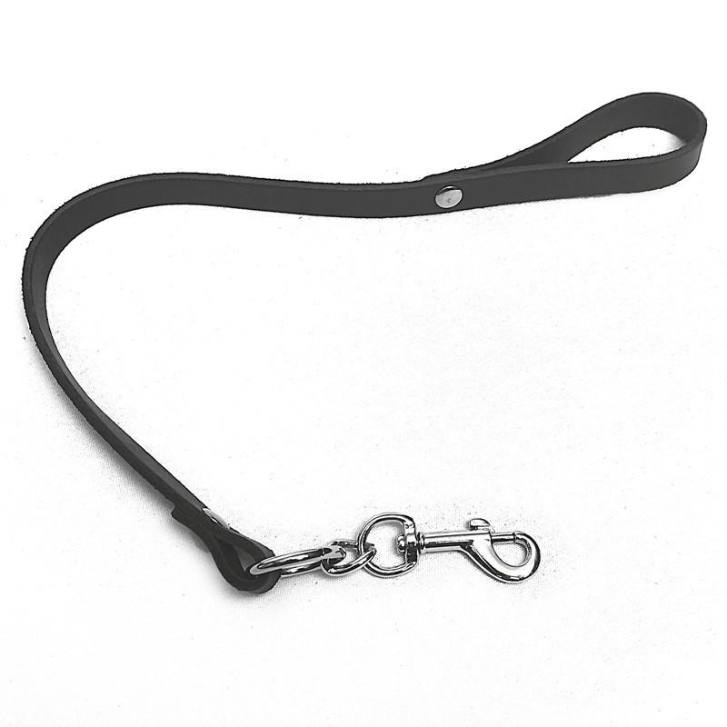 Laisse courte cuir Noir
