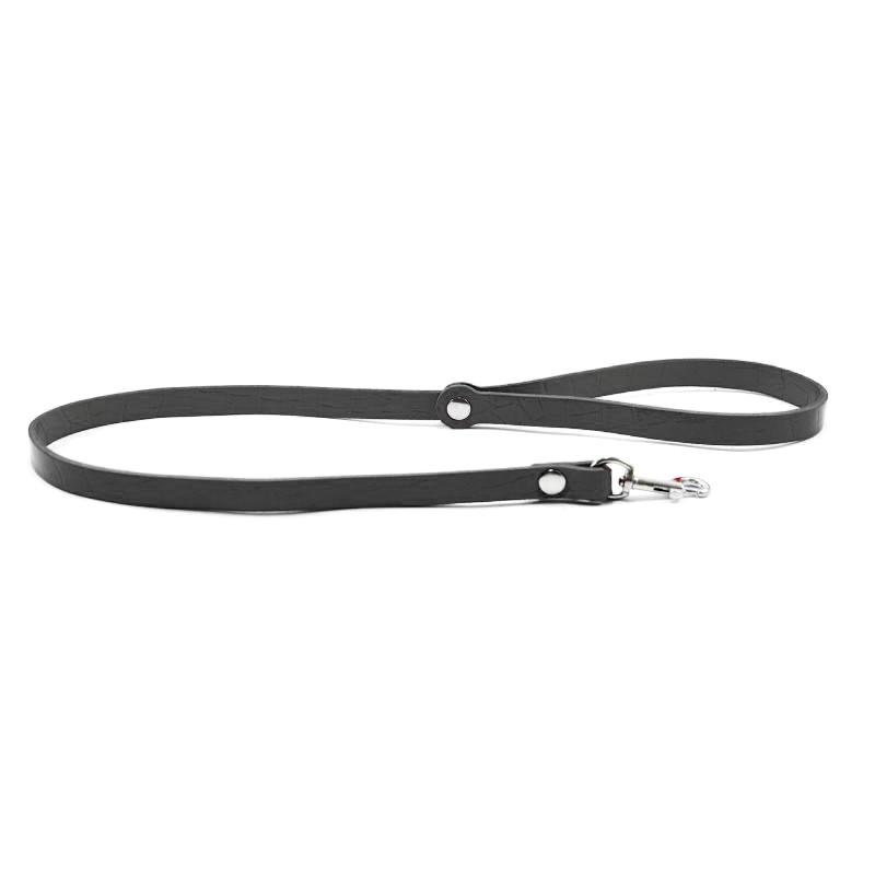 Laisse longue cuir Noir