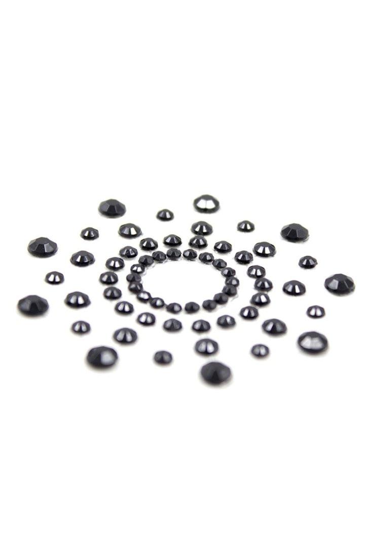 Paire de cache tétons adhésifs strass noir