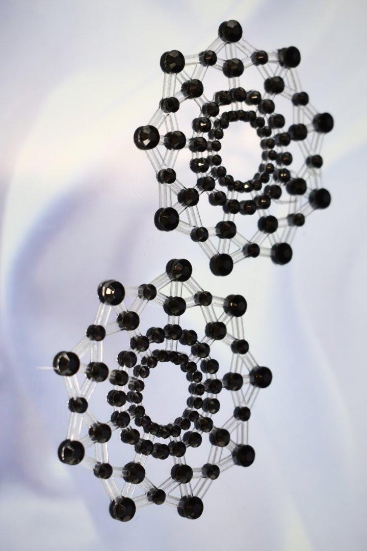 Paire de cache tétons adhésifs strass noir