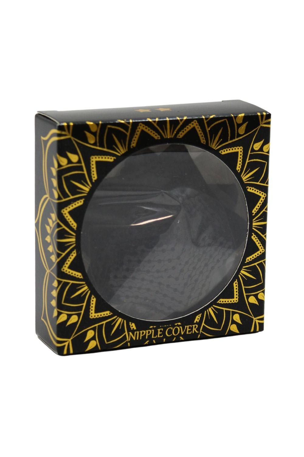 Paire de cache tétons adhésifs étoile pailletée sequin noir
