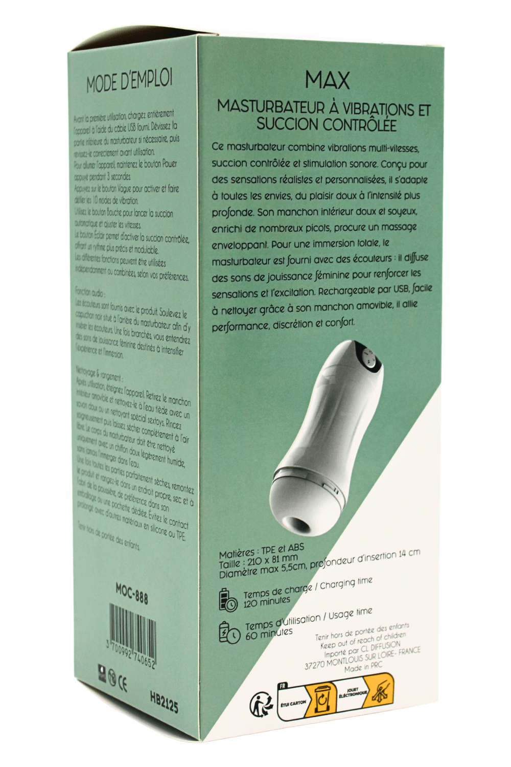 MAX – Masturbateur à Vibrations Succion Contrôlée USB