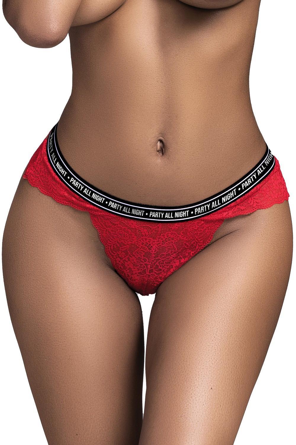 String en dentelle rouge VENDREDI