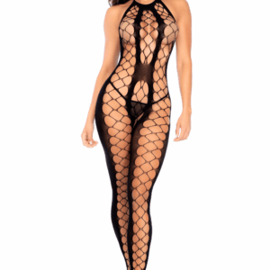 Bodystocking en résille noire échancrée – Mapalé