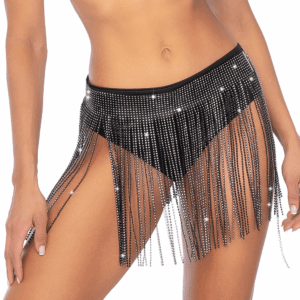 Jupe glamour à franges ornée de strass – Mapalé