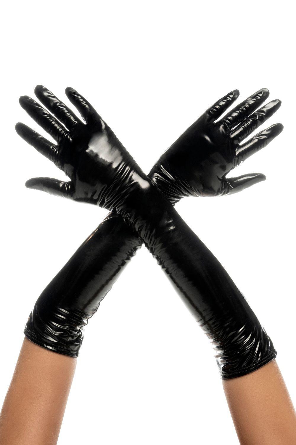 Gants en vinyle noir