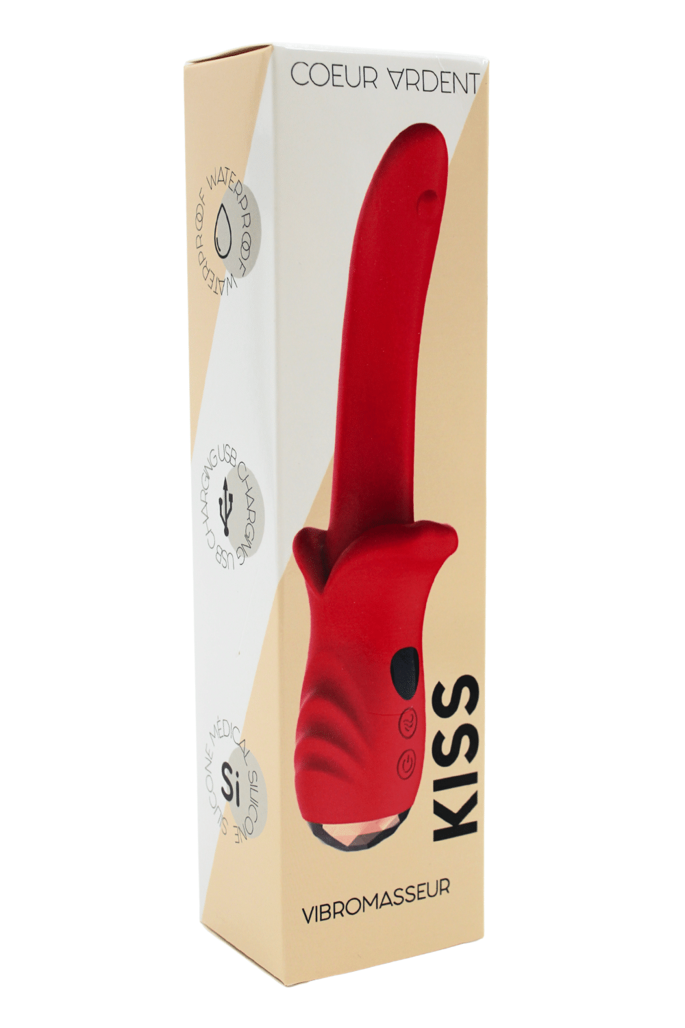 Vibromasseur Rouge Ultra-Souple KISS
