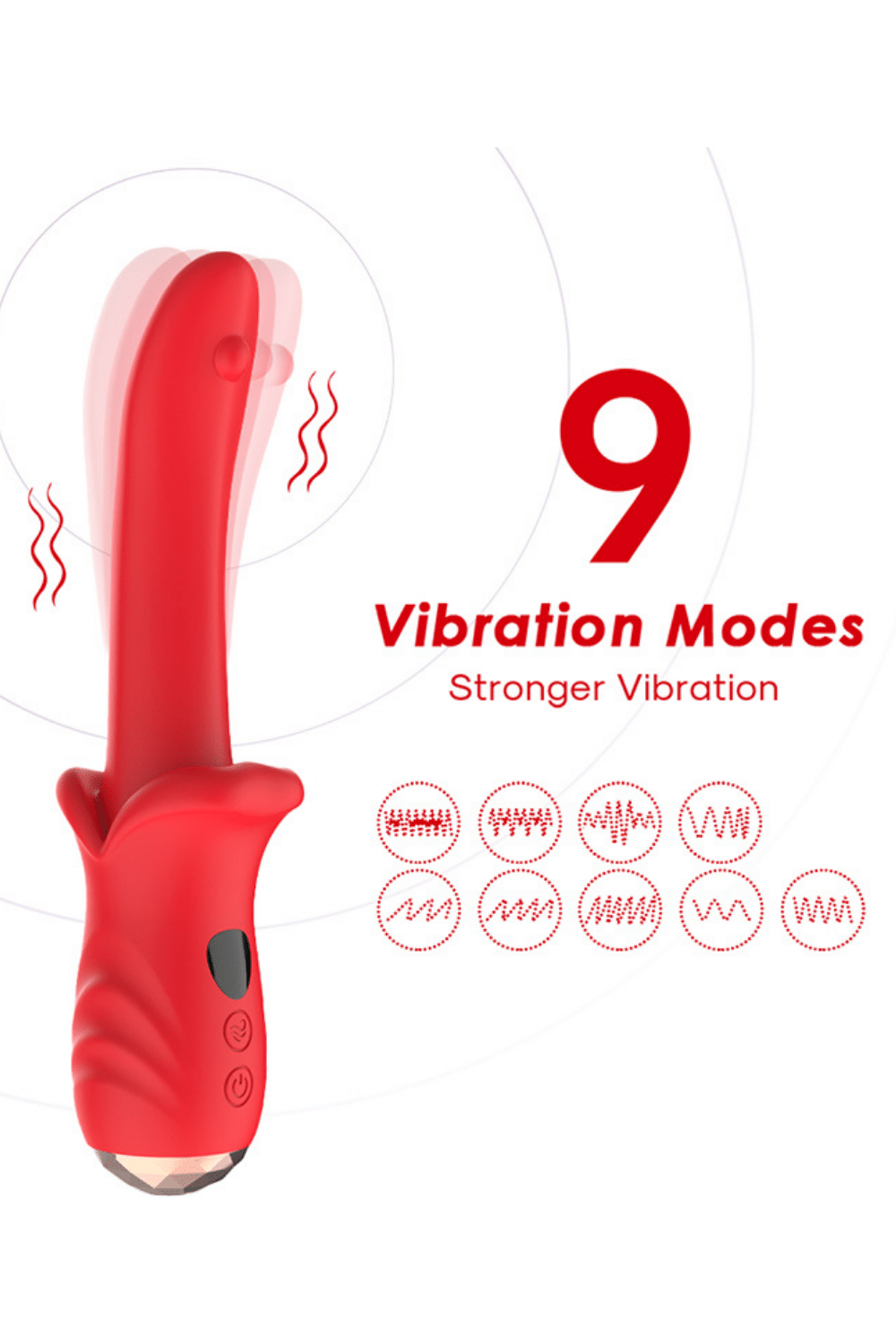 Vibromasseur Rouge Ultra-Souple KISS