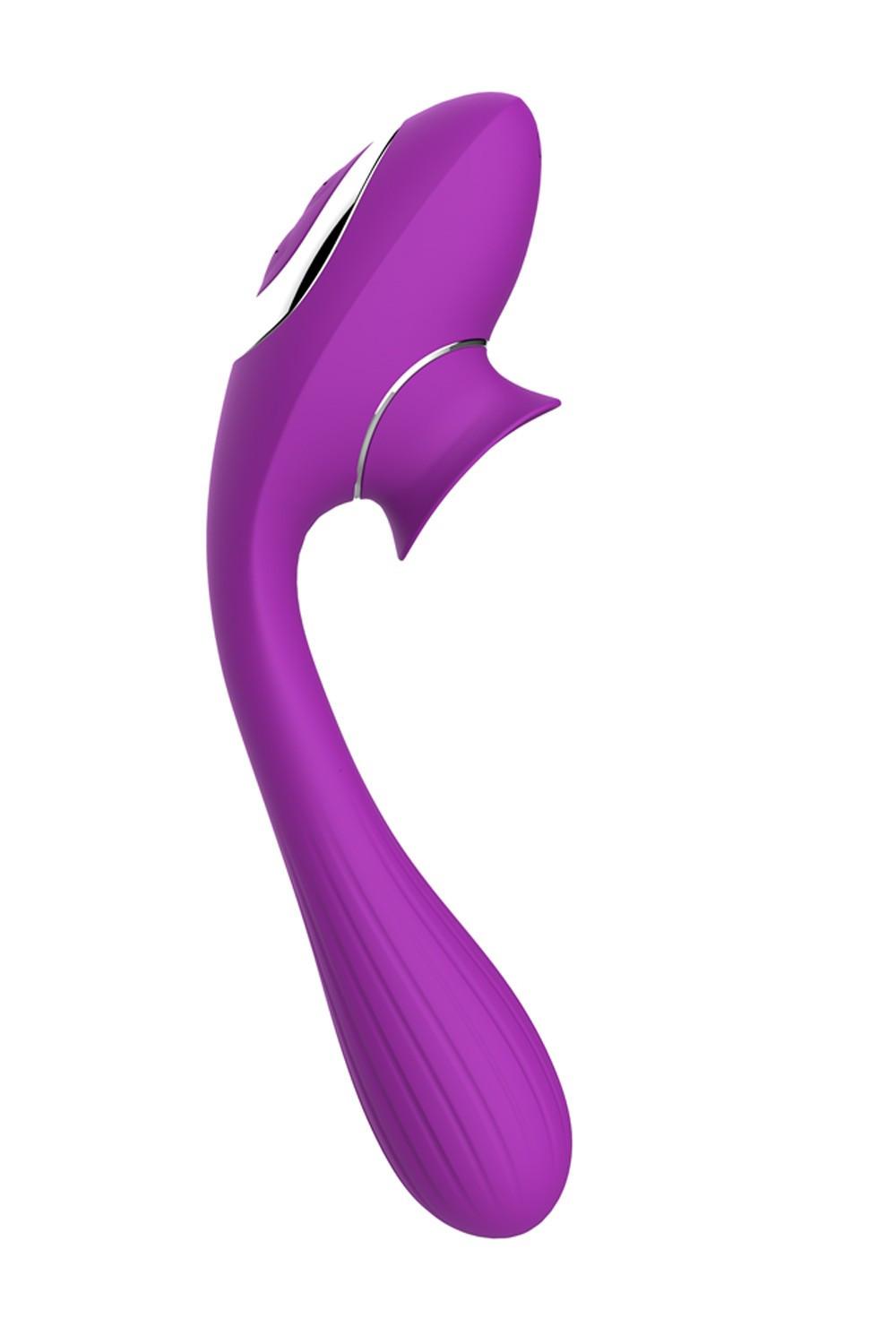 Stimulateur Clitoridien avec langue Vibromasseur Point G 2-en-1 DISA Violet Cœur Ardent