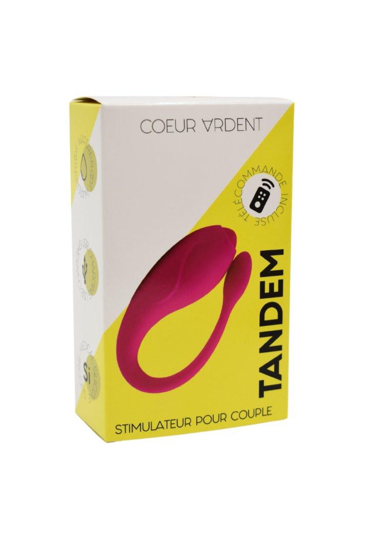 TANDEM Rose, stimulateur pour couple USB avec télécommande en silicone médical
