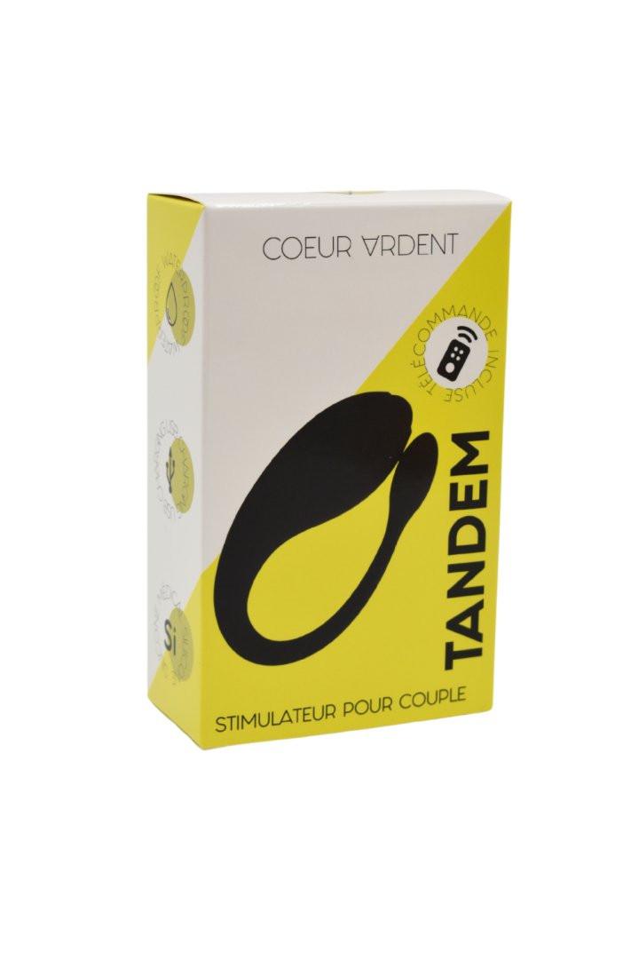 TANDEM Noir, stimulateur pour couple USB avec télécommande en silicone médical