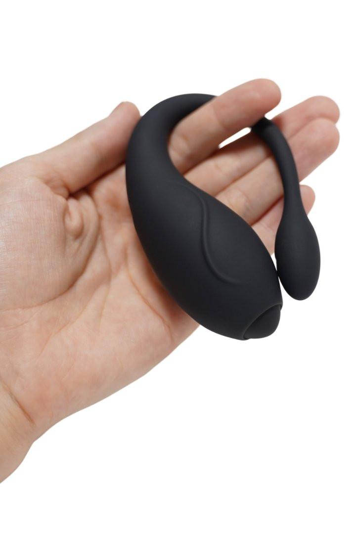 TANDEM Noir, stimulateur pour couple USB avec télécommande en silicone médical