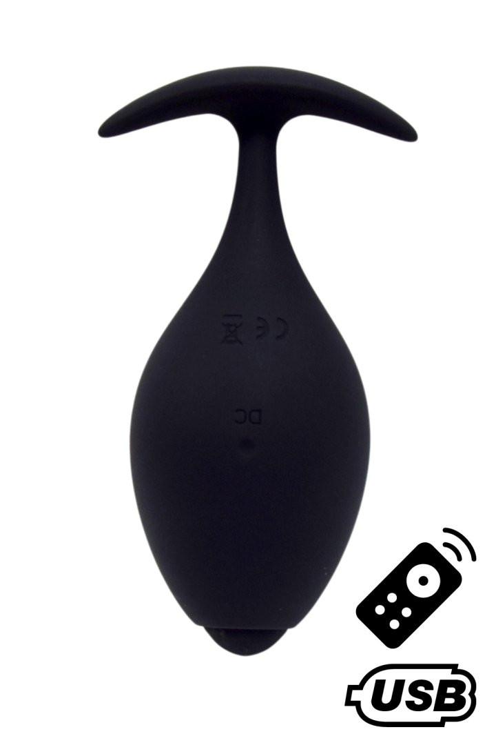BABA, Plug vibrant anal noir USB, avec télécommande