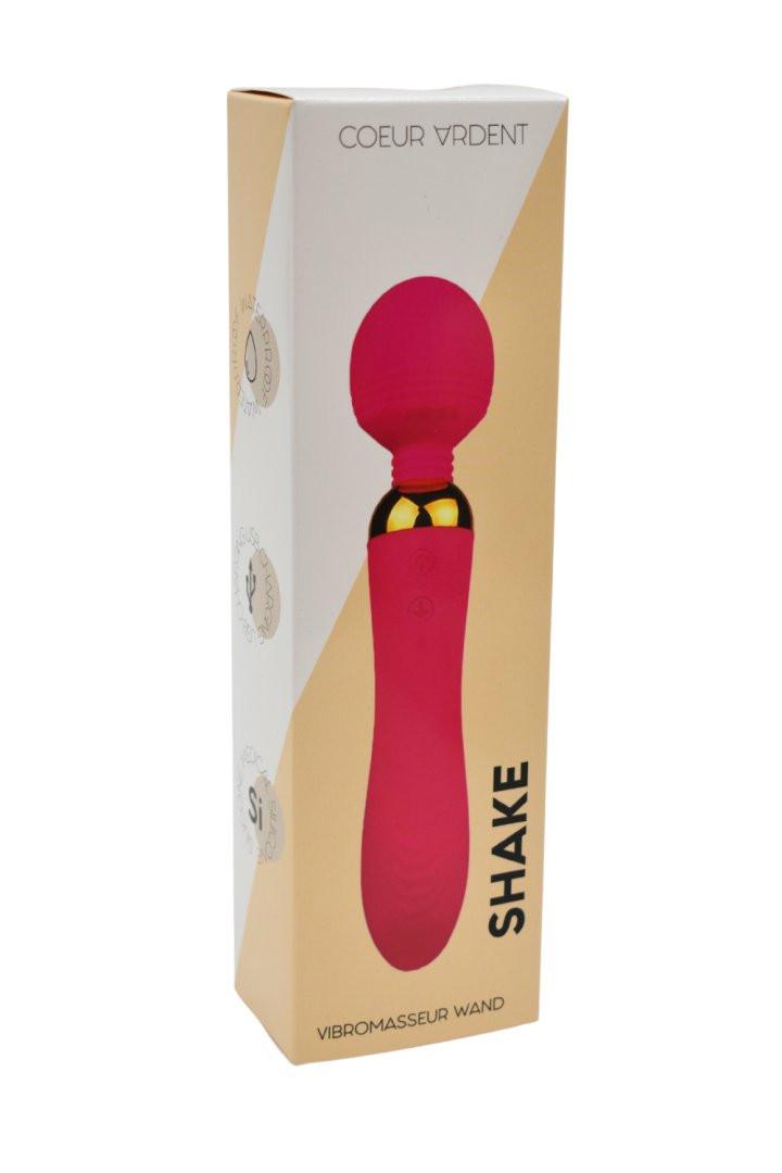 SHAKE Rose, Vibromasseur Wand USB en silicone médical avec 2 puissants moteurs indépendants