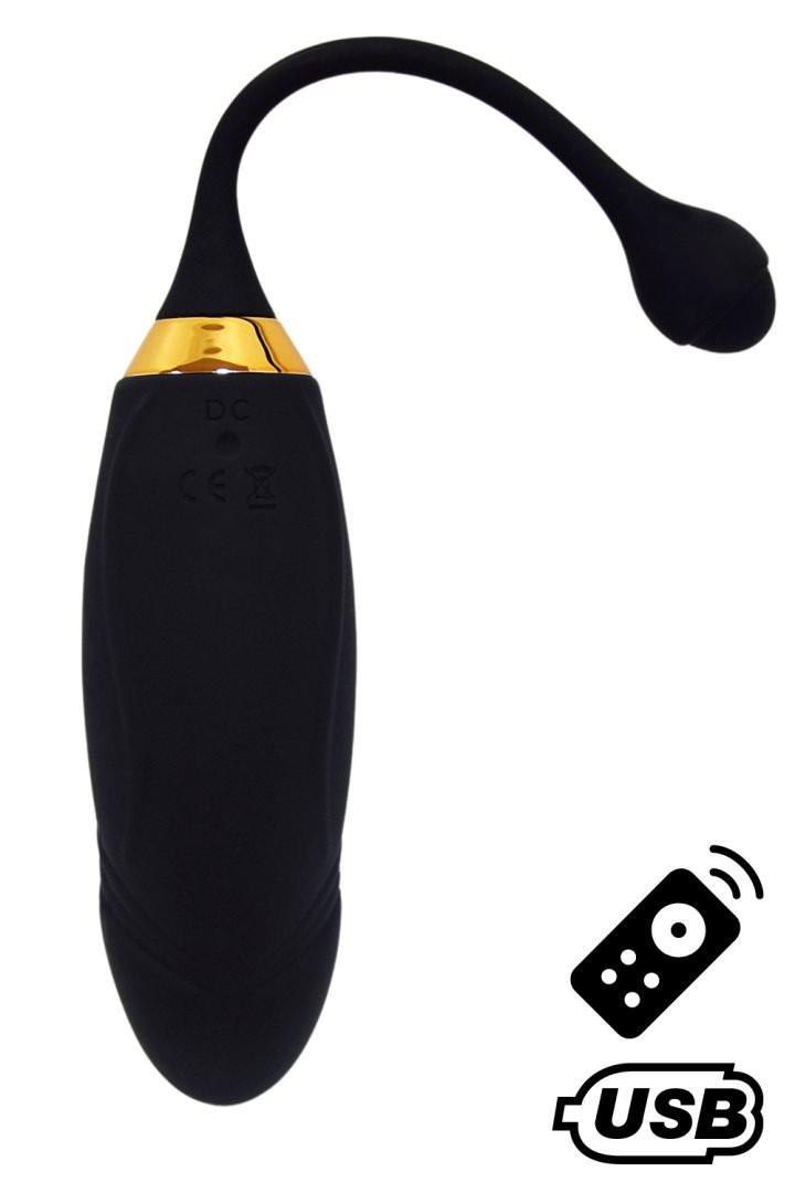 HAPPY, Un Œuf vibrant long USB avec télécommande, dans un silicone médical doux et lisse