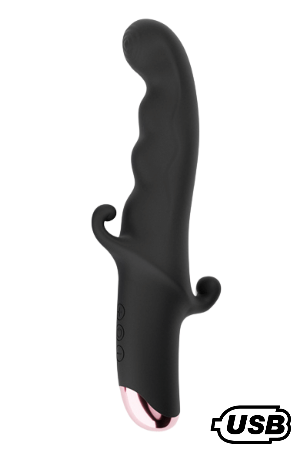 BLACK KNIGHT, Vibromasseur Point G USB en silicone médical doux, doté de 10 modes de vibration
