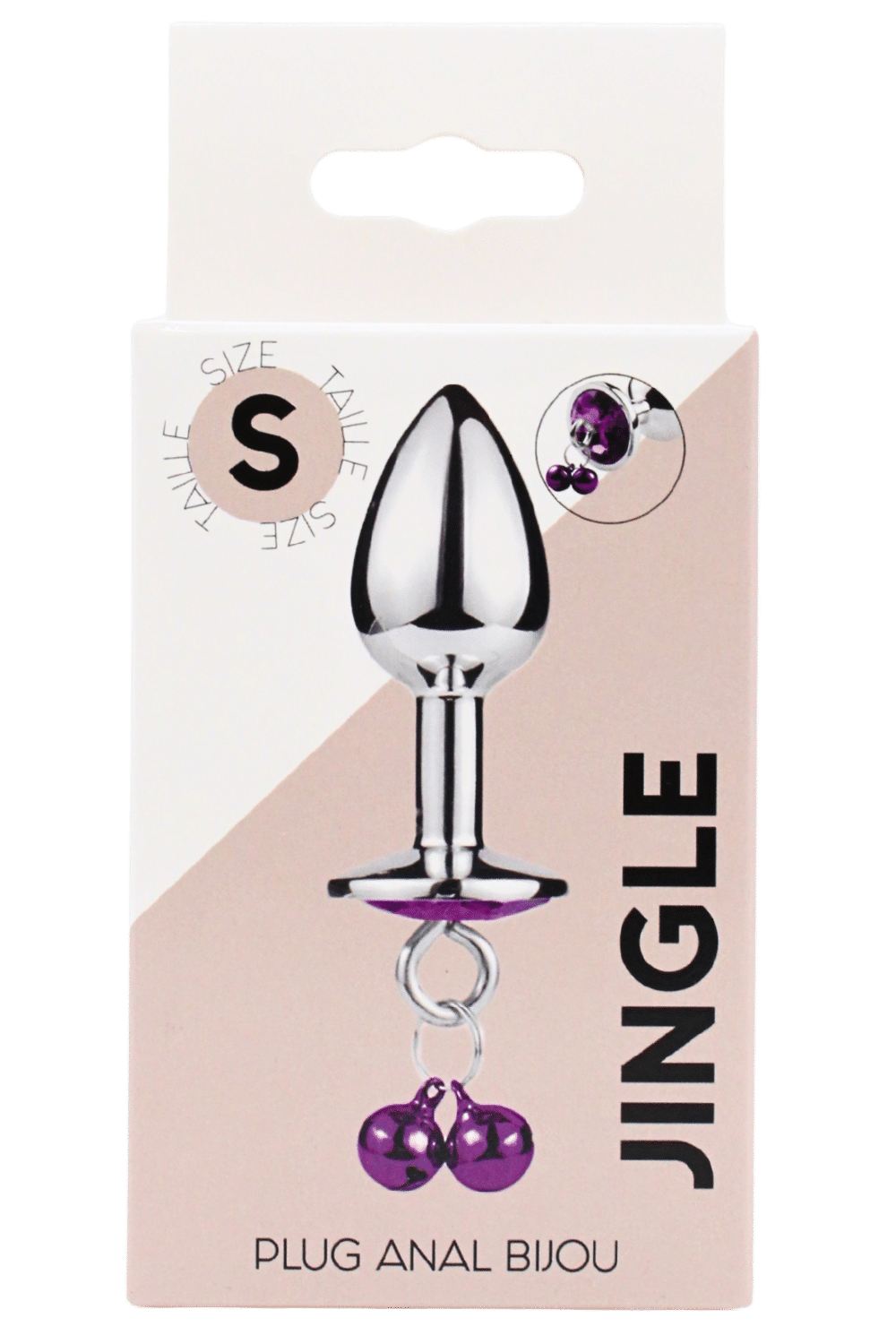 Plug bijou aluminium violet avec clochettes Taille S JINGLE