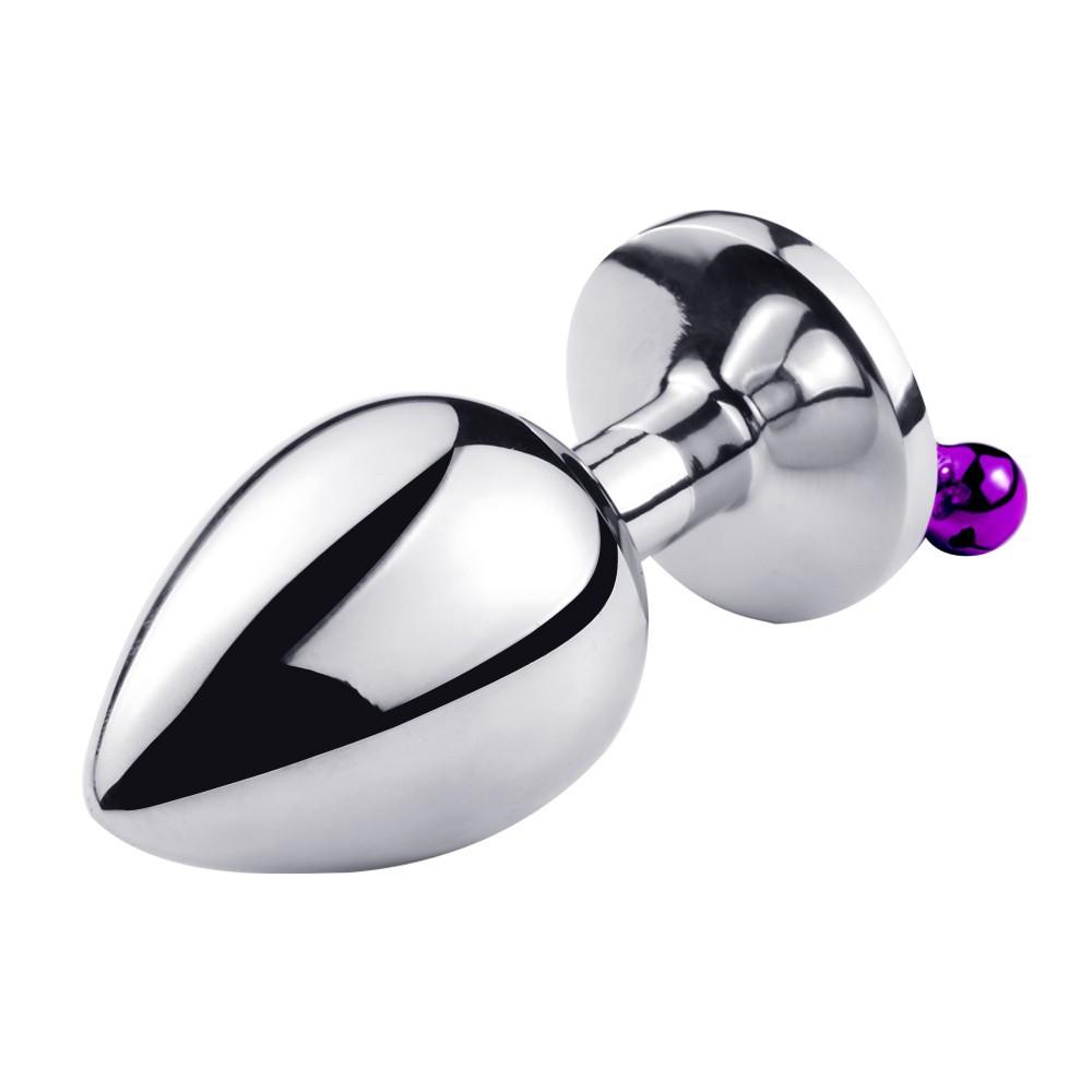 Plug bijou aluminium violet avec clochettes Taille S JINGLE