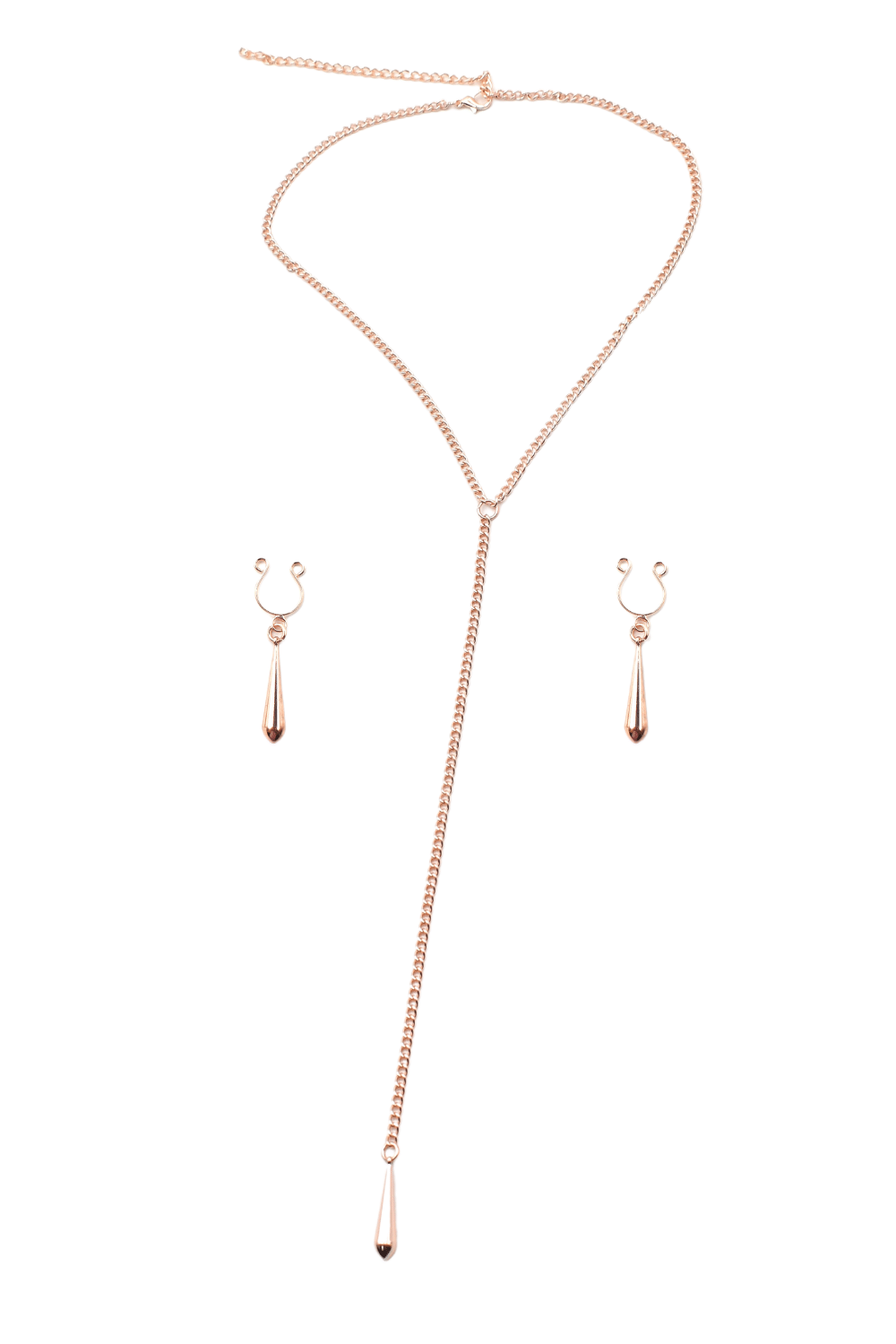 bijoux de corps, pinces de seins goutte et tour de cou chainette