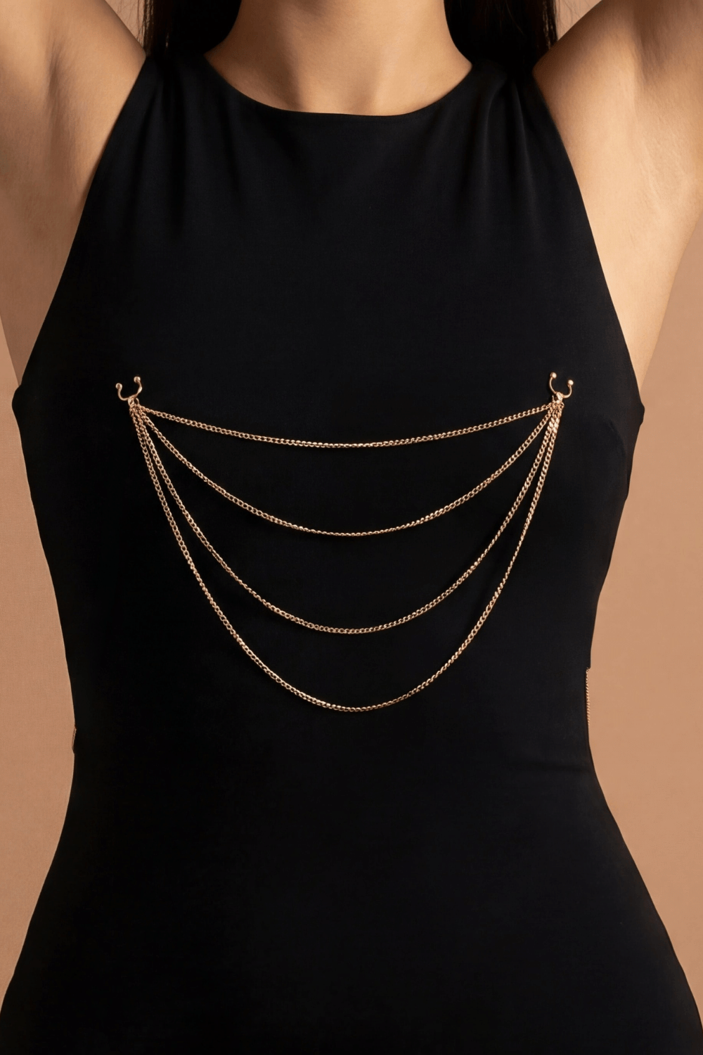 bijou pinces tétons avec 4 chainettes doré rose