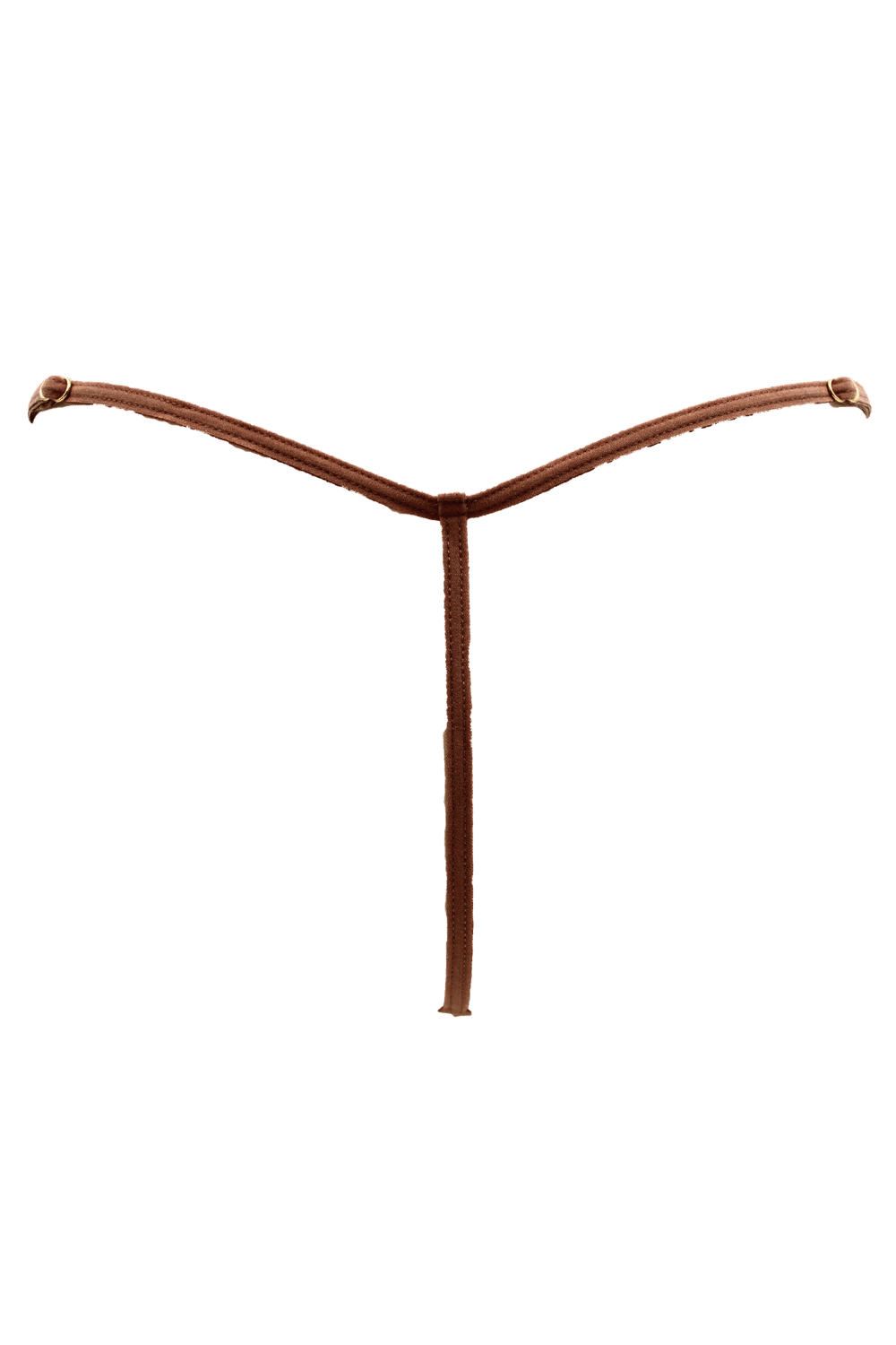 String en dentelle taupe ouvert avec chaînes dorées