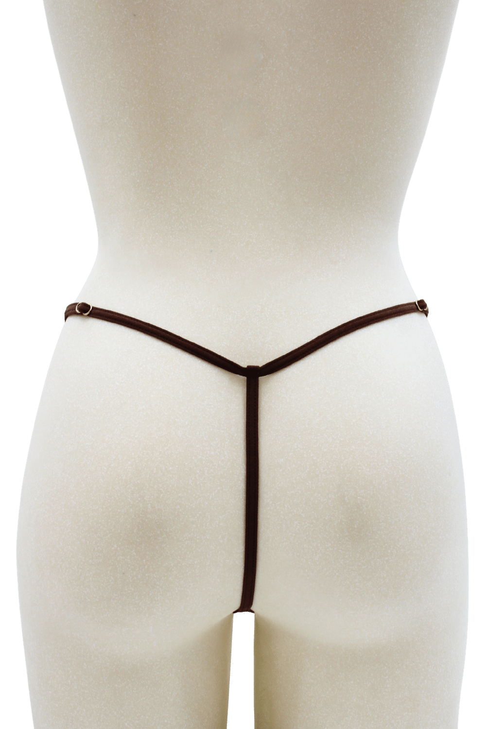 String en dentelle marron ouvert avec chaînes dorées
