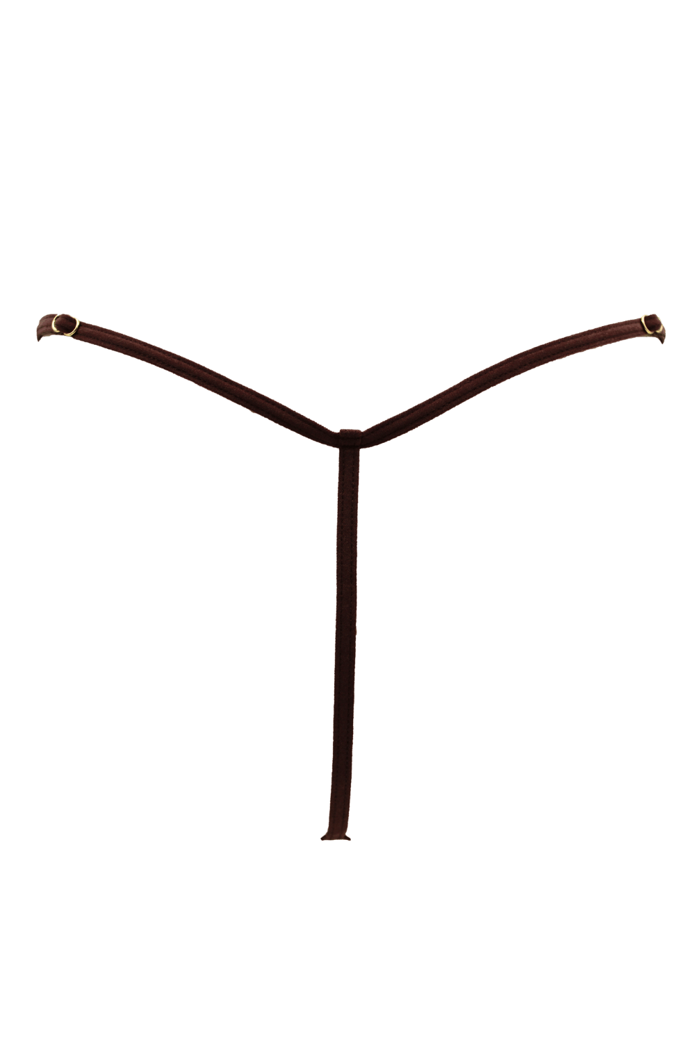 String en dentelle marron ouvert avec chaînes dorées