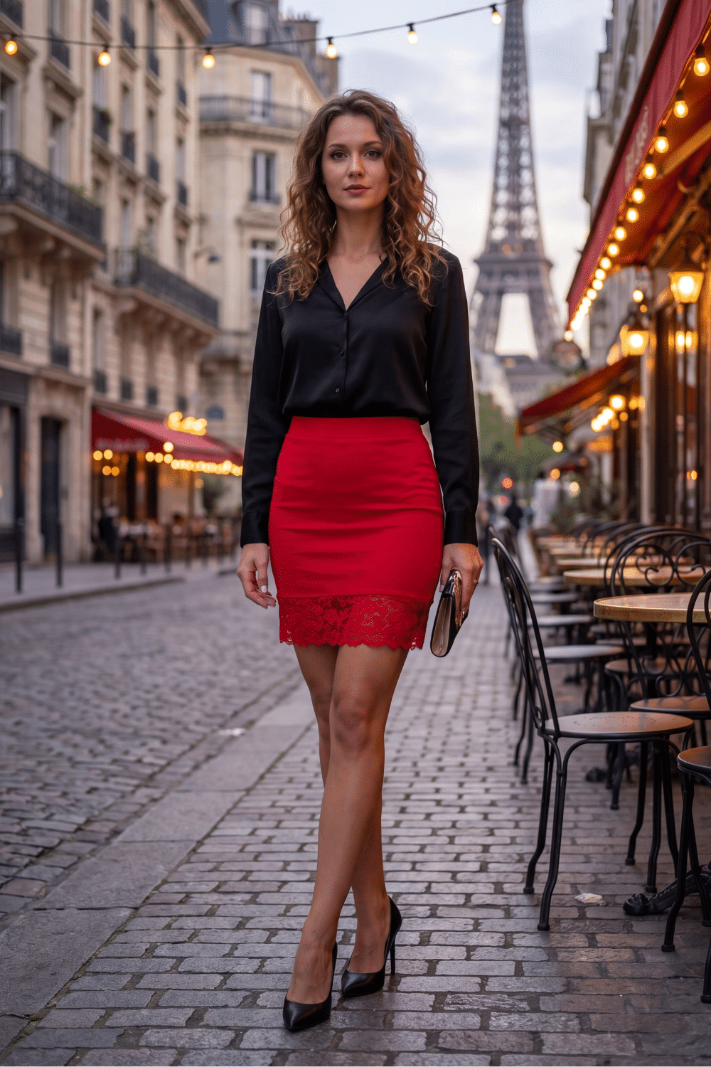 Jupe courte rouge Marina
