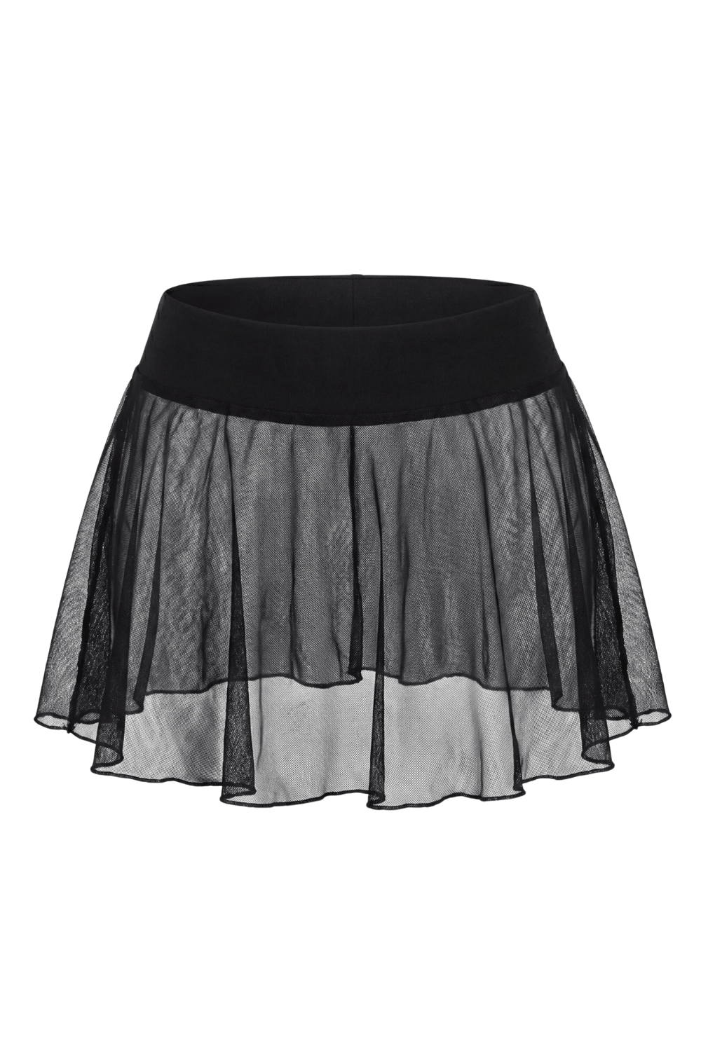Mini jupe noire en résille transparente Stella