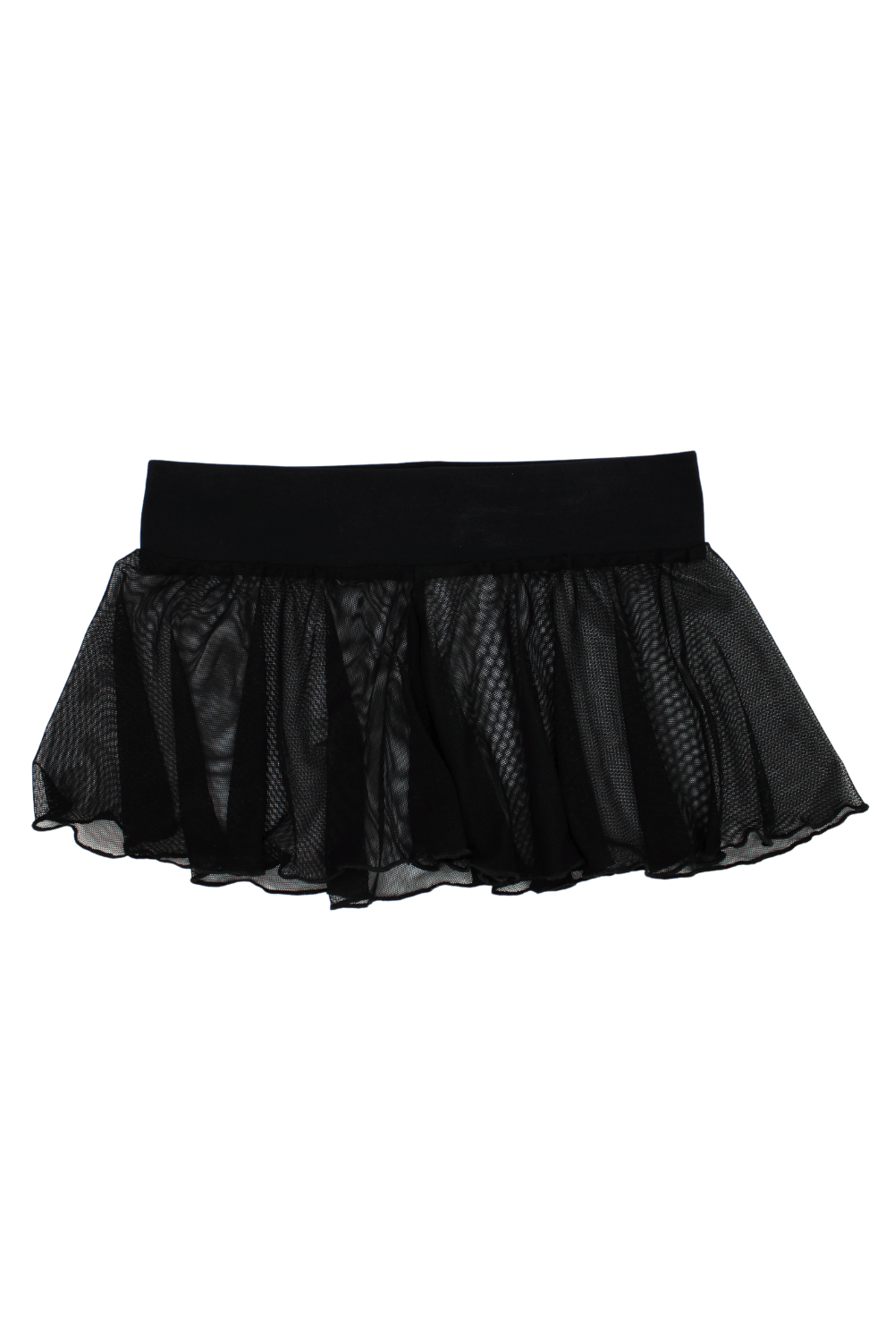 Mini jupe noire en résille transparente Stella