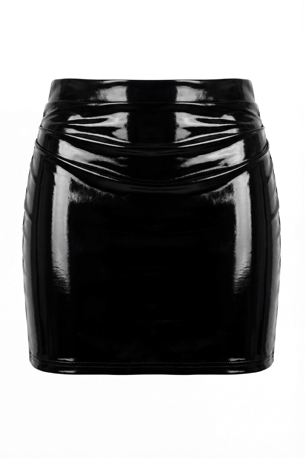 Jupe noire en simili cuir avec zip Lara