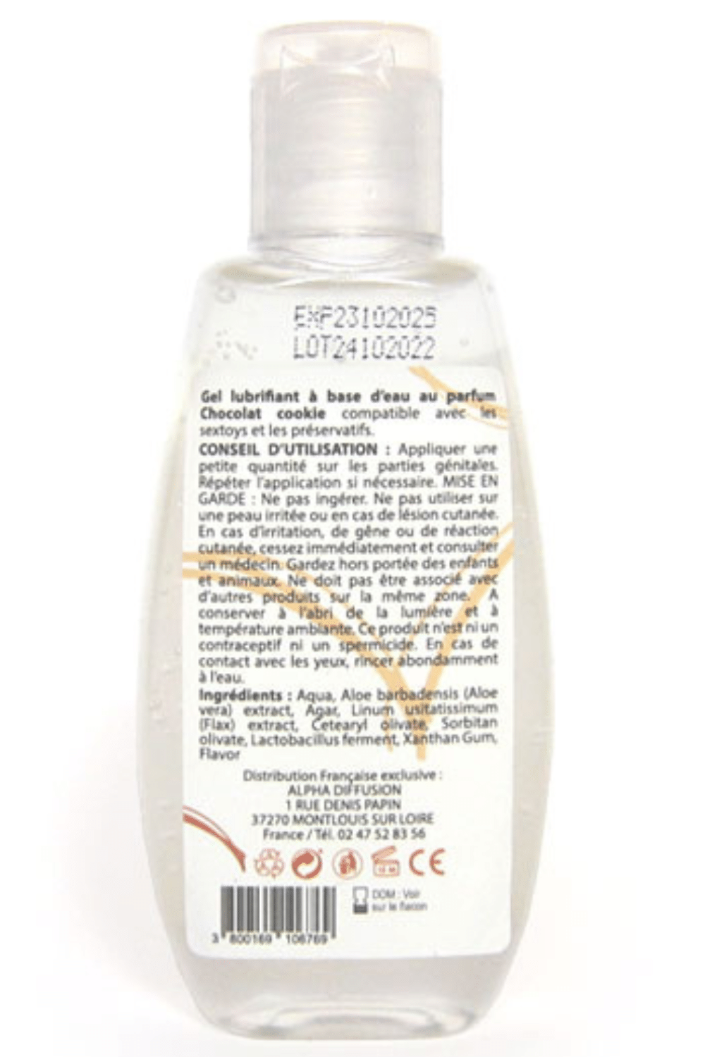 Lubrifiant à base d’eau 100% naturel Chocolat Cookie 90 ml