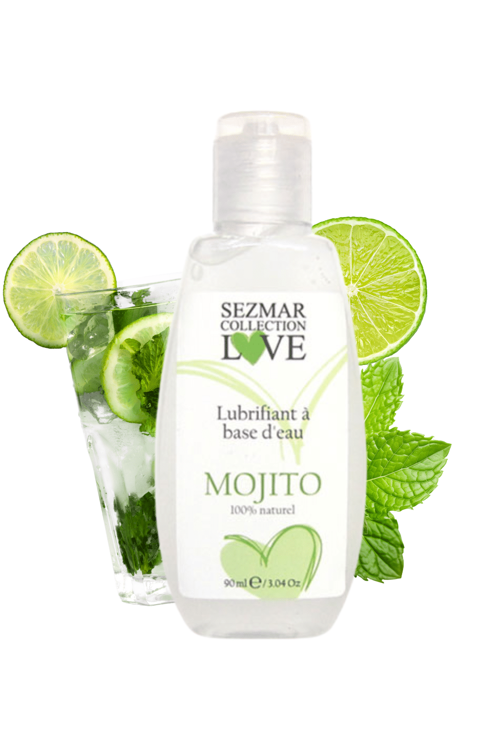 Lubrifiant à base d’eau 100% naturel Mojito 90 ml