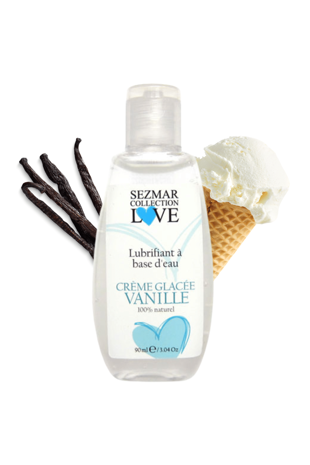 Lubrifiant à base d’eau 100% naturel Crème glacée vanille 90 ml