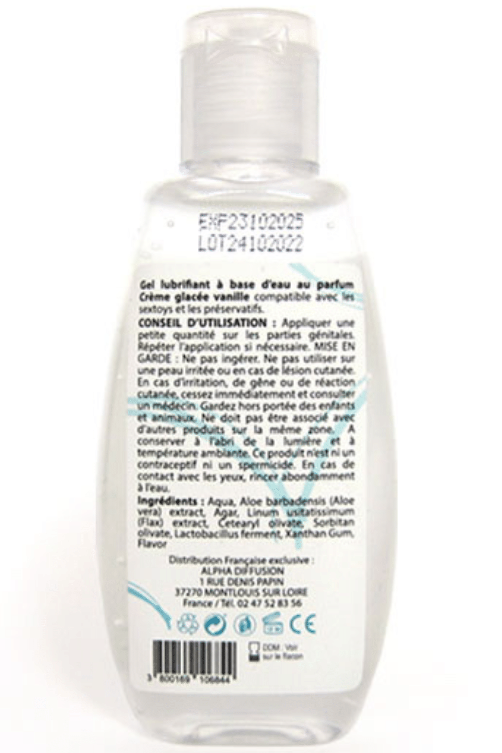 Lubrifiant à base d’eau 100% naturel Crème glacée vanille 90 ml