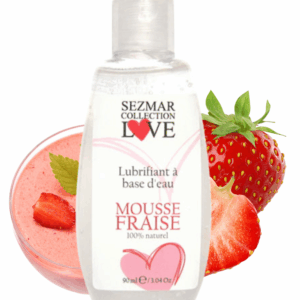 Lubrifiant à base d&rsquo;eau 100% naturel Mousse fraise 90 ml