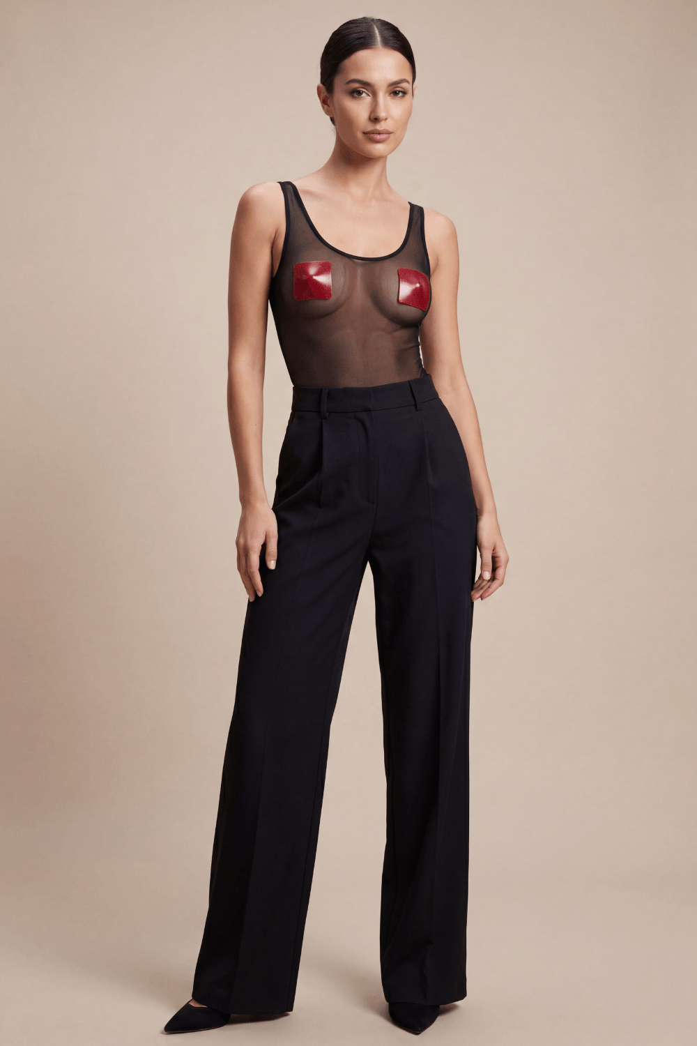 Nipple Métal rouge Cache tétons carré