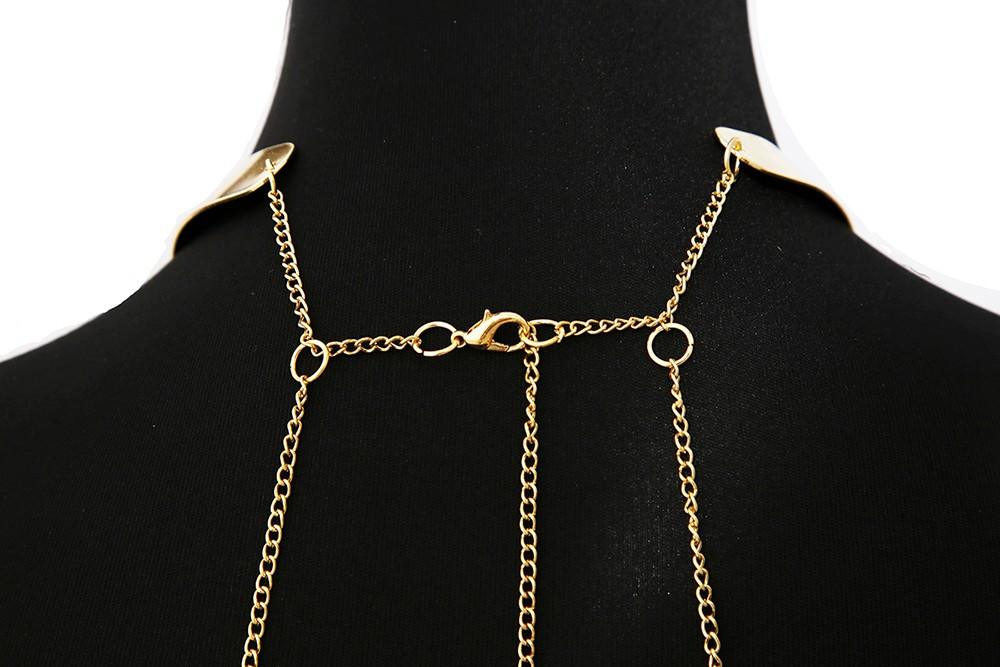Bijou Tour de cou avec chaines de corps doré