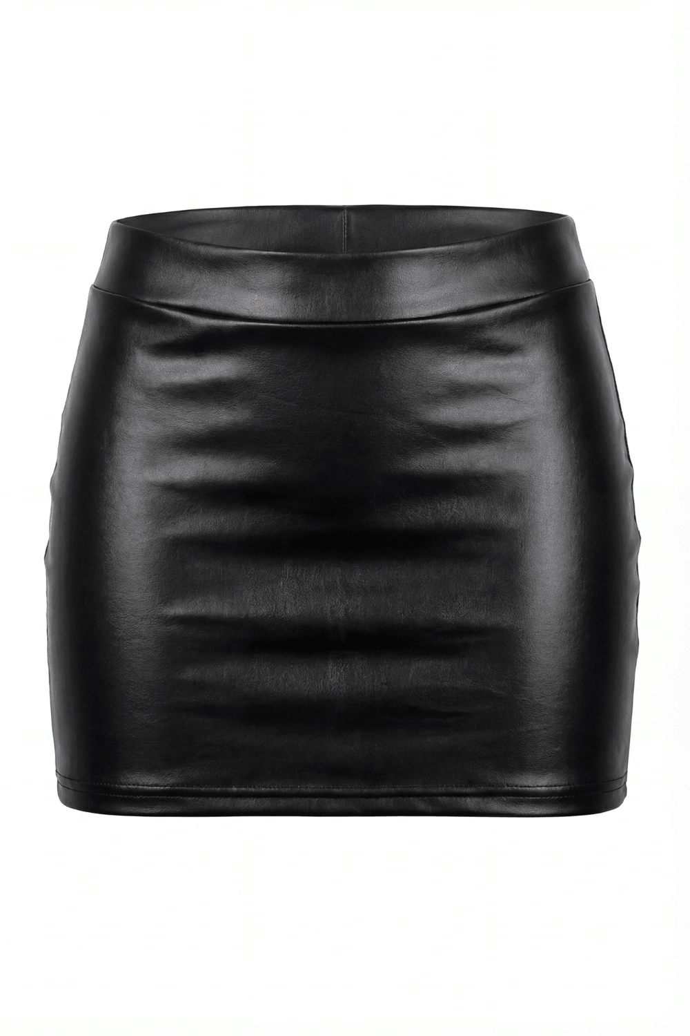 Jupe noire en simili cuir mat Sifia