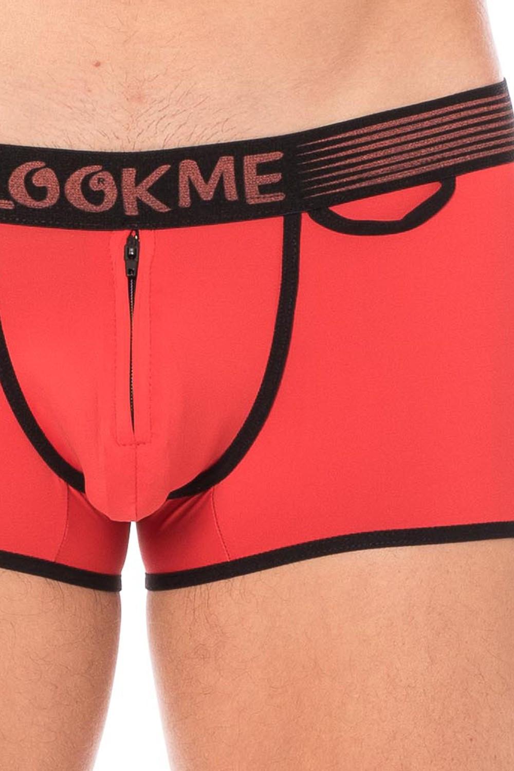 Mini-Pants rouge échancré avec zip