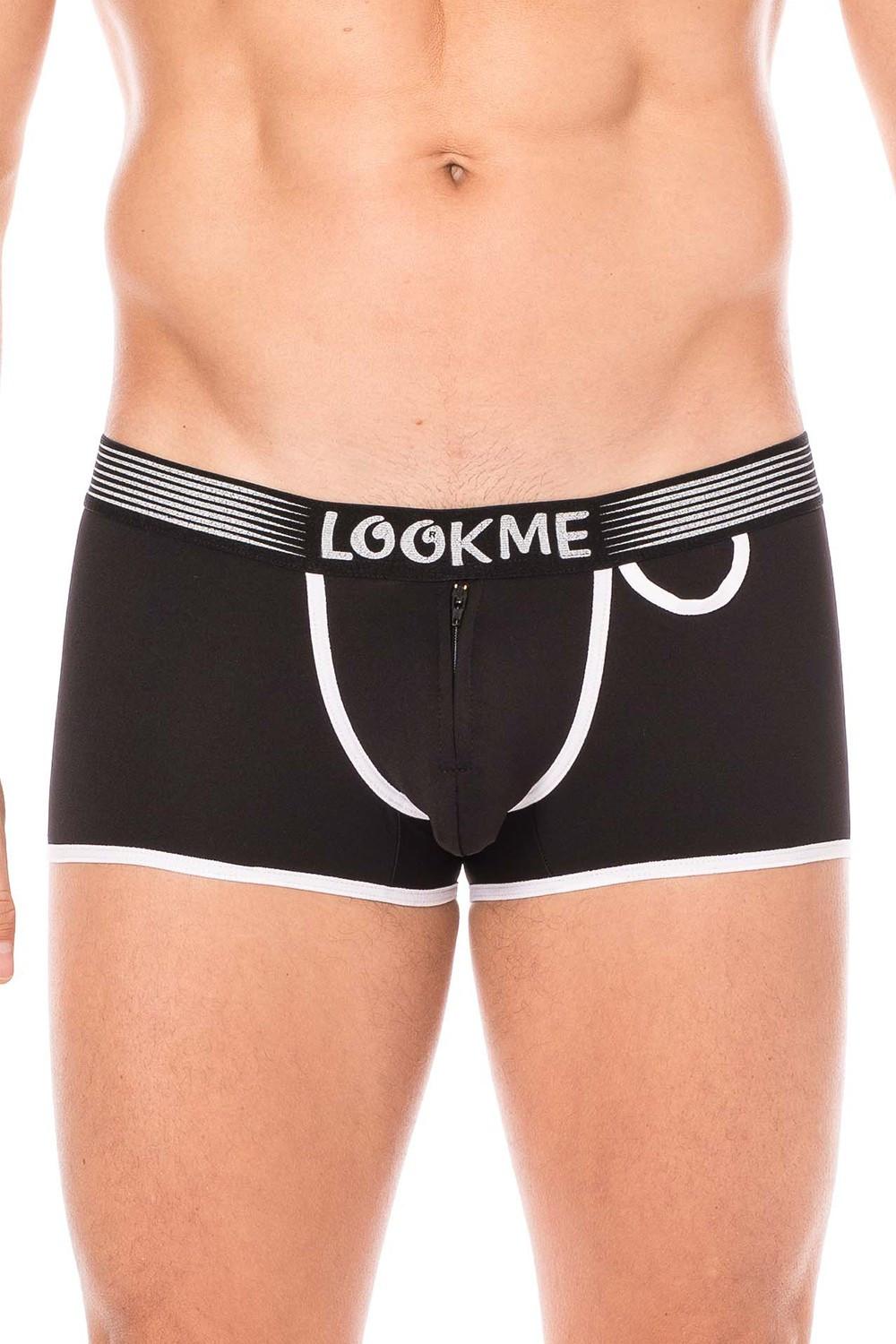 Mini-Pants noir échancré avec zip