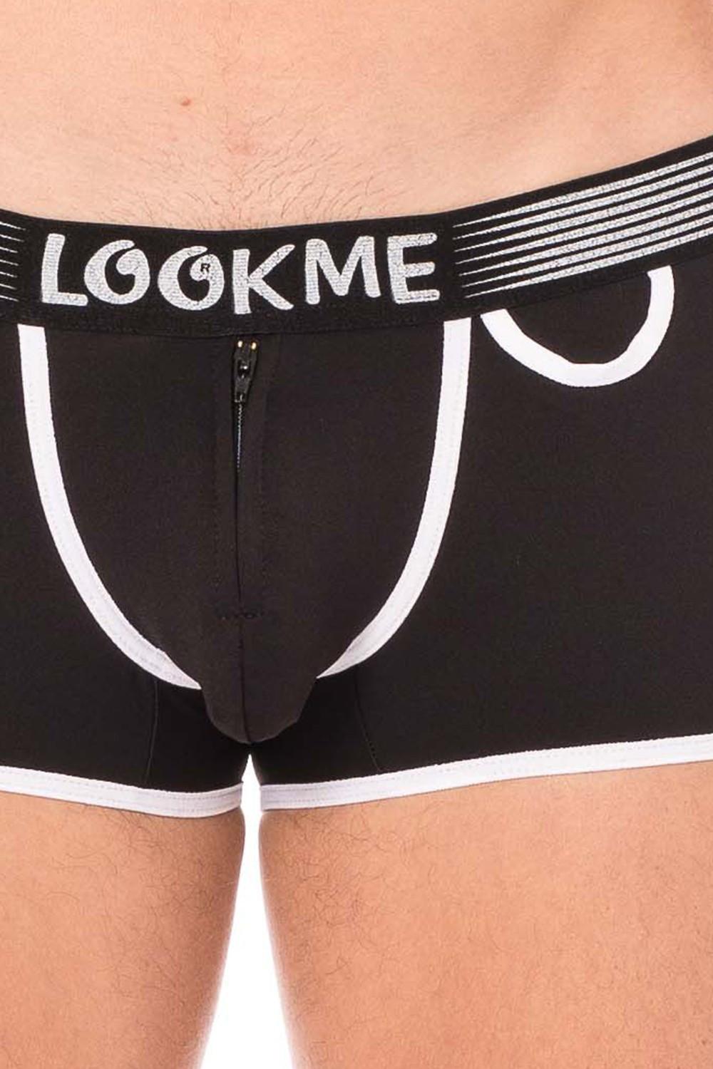 Mini-Pants noir échancré avec zip